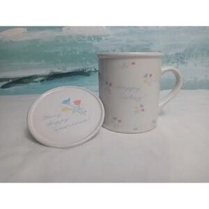Hallmark Mug Mates Happy Today Flowers Tulips‎ Coffee Cup Tea Mug & Lid VTG 1983